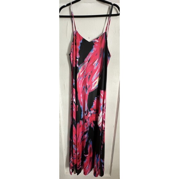 Sexy Maxi Dress XL CBR Stretch Colorful Club Party Gown Red Black - Picture 1 of 7